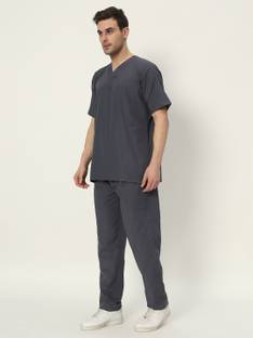 LATHIYA UNIFORM SCRUB SUIT D.GREY Shirt, Pant Hospital Scrub