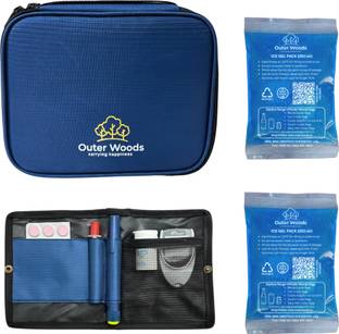 Outer Woods OW-21 Navy Insulin Cooler Bag Plus Pack
