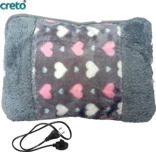 CRETO Velvet Fur Heat Bag for Full Body Pain Relief Cordless Gel Electric 1 L Hot Water Bag