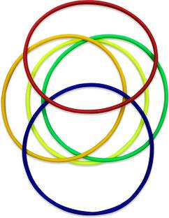 LYGER 24inch Plastic Kids & Adults Hoops Exercise Equipment Rings for Sports- 2Pc Hula Hoop