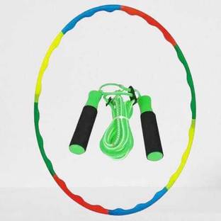 Hyper Best Saver Combo of 1 ZigZag Hula Hoop +1 Durable Quality Skipping Rope Hula Hoop