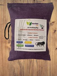 Newsun Room Activated Bamboo Charcoal Air Purifying Bag Natural for Car Rooms Home Pets Shoes Packet Color -Purple. Pack of 1-100gram Humidifier