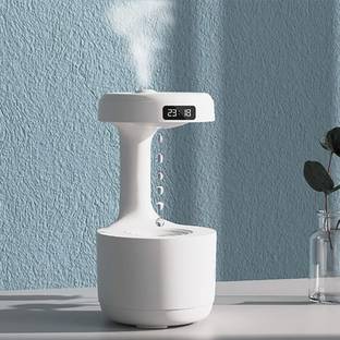 ELECRANGE Room Cool Mist Humidifier 800ml with Water Drop Design, Silent ,LEDClock Display Humidifier