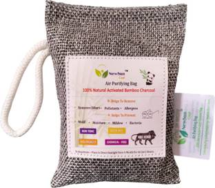 Newsun Room Activated Bamboo Charcoal Air Purifying Bag Natural for Car, Rooms, Home, Pets, Shoes, Grey-Black. Pack of 1-100gram Humidifier