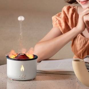 Orlov Room Ultrasonic Essential Oil Diffuser with Flame & Volcano Effect - Remote Control Humidifier