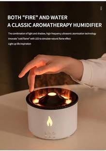 Naridream Ultrasonic Essential Oil Diffuser With Flame&Volcano Effect - Auto Shut-Off Portable Room Ai...