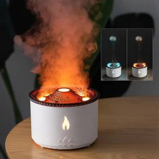 wonder digital Room Plastic Ultrasonic Essential Oil Diffuser Flame&Volcano Effect Remote Control Humidifier