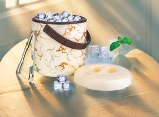 Nabhya 1.2 L Plastic Insulated Ice Bucket Plastic,Ice Pail, Ice Box with Stainless Steel Tong Ice Bucket