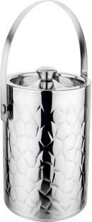 PRABHA 1.5 L Steel Double Insulated Wall Stainless Steel Star Ice Bucket With Tongs Included Ice Bucket