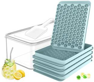 KITCHLORD 33 Mould Plastic Mini Round Ice Cube Tray with Lid Ball Maker Multicolor Plastic Ice Ball Tray
