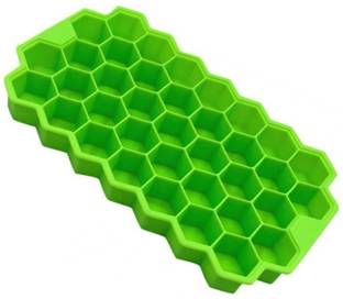 RERLY multipurpose moulding flexible silicon HONEYCOMB SHAPE MOULD for ICE CUBE tray & cake CHOCOLATE making under refrigerator & other use Green Silicone Ice Cube Tray