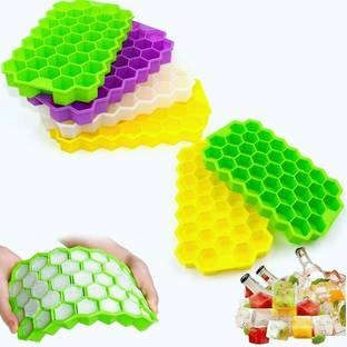 AnjaniputrA Silicone 37 Cavity Ice Cube Mould Maker Multicolor Silicone Ice Cube Tray