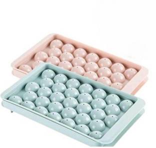 Sorath Ice Cube Tray with Lid Ice Ball Maker Round Ice Cube Mold,Easy Release BPA Free Multicolor Plastic Ice Ball Tray