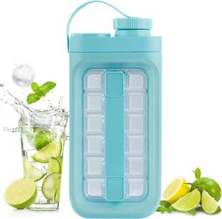 SUPERMALL Ice Cube Trays 2 in 1 Portable Ice Ball Maker Kettle with 17 Grids Multicolor Silicone Ice Cube Tray