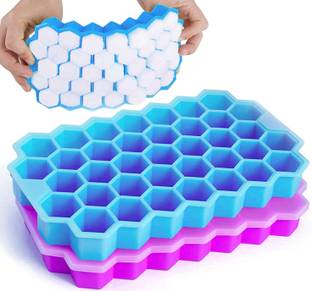 Da Novira Classy Flexible & Easy-Release Silicone Ice Cube Mold for Cocktail, Parties_18 Multicolor Silicone Ice Cube Tray