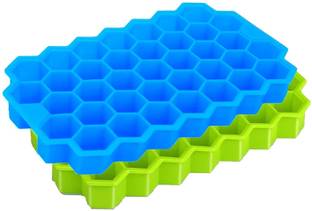FIMTOWN Silicone Honeycomb 37 Cavity Ice Cube Mould Flexible Tray, Chocolate Cake Maker Multicolor Silicone Ice Cube Tray