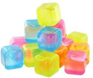 Naama Square Shape Reusable Ice Cubes, Ice Cubes Moulds Filled with Pure Water Multicolor Silicone Ice Cube Tray