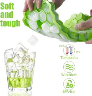 Brtrader Ice Cube Tray for Freezer Silicone Ice Cubes Maker Trays Mould Fridge Multicolor Silicone Ice Cube Tray