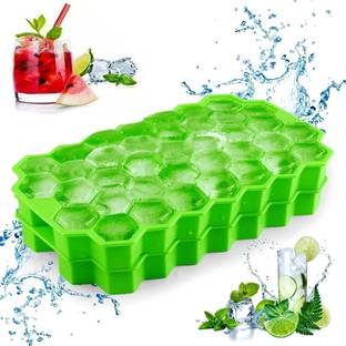 RPS Ice Cube Tray,ice Tray,Fridge Small,ice Trays for Freezer Silicone Green Silicone Ice Cube Tray