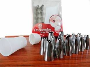 Naama Stainless Steel Cake Decorating Nozzles Set, Perfect for Cupcakes & Cookies Stainless Steel Multi-opening Icing Nozzle