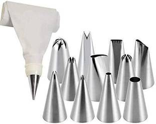 EXCEL ENTERPRISES 12pcs Cake Decorating Set,Frosting,Icing,Piping Bag Tips with Steel nozzles Kitchen Tool Set