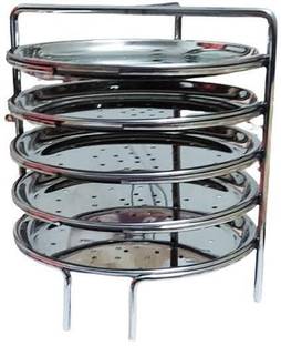 VGS MARKETINGS Stainless Steel Idiyappam Seva Maker Stand 5 Plates for pressure Cooker Steamer Standard Idli Maker