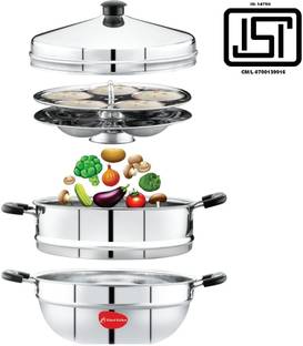 MAHAVIR 10 idli Steamer Mutli Kadhai Induction & Standard Idli Maker