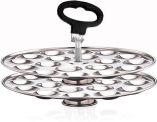 MISSIPPI Stainless Steel Mini Idli Stand 2 plate 36 Mini idli & Stand Lifter Induction & Standard Idli Maker
