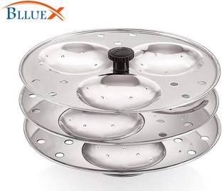 BLLUEX 3 Plates Stainless Steel Heavy Quality Idli Stand Set Of 1 Induction & Standard Idli Maker