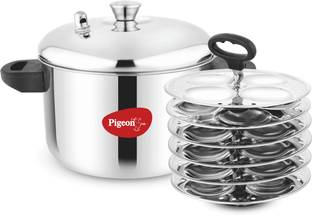 Pigeon Pigeon Idly Maker Induction and Gastove Compatible 6 Plates Induction & Standard Idli Maker