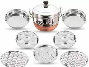 Sambhavnath Multi Kadai Idli Make Dhokla & Patra Plates Idli Maker (7 Plates ,14Idlis) Standard Idli Maker