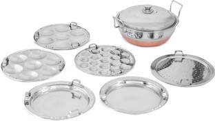 WAYMORE S.S. Idli Cooker Multi Kadai Steamer 6 Plate 2 Idli|2 Dhokla|1 Patra-Mini idli Standard Idli Maker