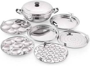 KRB KRB,Idli Cooker Multi Kadai Steamer 2 Idli|2 Dhokla|1 Patra-1Mini idli Induction & Standard Idli Maker