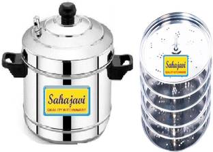 sahajavi SAHAJAVI-IDIYAPPAM PLATE WITH COOKER SET Induction & Standard Idli Maker