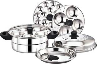 DIAMOND Steamer Pot/ 2 plates 9 Idlis, 1 Mini Idli Plate 18 Idlis, And 1 Steamer Plate Induction & Standard Idli Maker