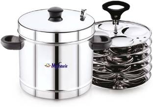 MAHAVIR Heavy Gauge Stainless Steel Cooker Kitchen Accessories Silver Induction & Standard Idli Maker