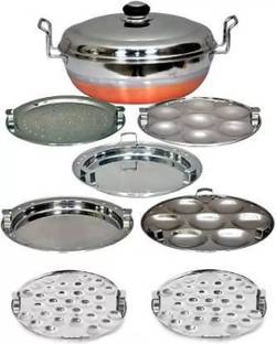 PS ENTERPRISES All-In-One Stainless Steel Idli Cooker Multi Kadai Steamer Copper Bottom Standard Idli Maker