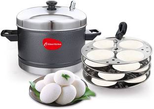 Klassi Kichen Stainless Steel 4 Plates Colored Idly Cooker Pot,Induction and Gas Stove Induction & Standard Idli Maker