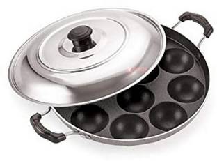 Masox Store Non-Stick 12 Cavity Handle Paniarakkal Idli Litti Batti Maker with Lid IK-196 Standard Idli Maker