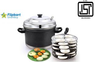 Flipkart SmartBuy Stainless Steel Idli Cooker, Idly Maker Set with 6 Plates, 24 idlies, Black Induction & Standard Idli Maker