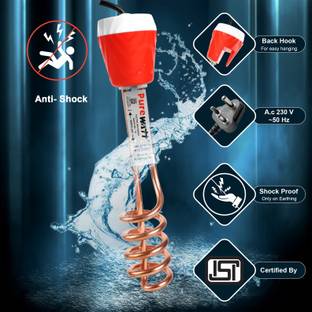 Pure Watt ISI Mark Shock-Proof & Water-Proof PWE013 Brass 2000 W Shock Proof Immersion Heater Rod