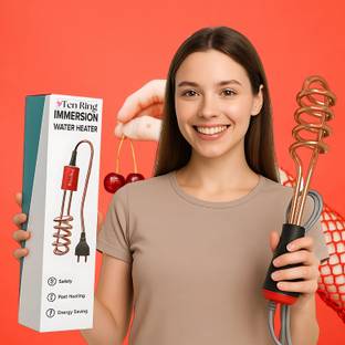 Ten Ring 2000W Immersion Water Heater Rod | Quick Heating | Rust Free | Shock Proof | Pur 2000 W Shock Proof Immersion Heater Rod