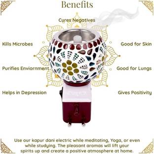 Lvnshika Enterprises Kapoor Dani - Cum Night Lamp Multi-Functional with Switch On/Off Button Ceramic Incense Holder
