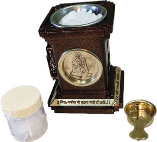 90 Degree Wireless Camphor Kapoor Diffuser Incense Holder, Swamideep Brass Table Diya Aluminium Incense Holder