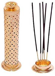 OGU Dhoop Batti Agarbatti Stand Incense Stick Holder with Ash Catcher-Pack Of 1,Gold Stainless Steel Incense Holder