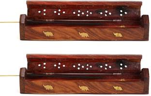 DigiRake Sheesham Wood Agarbatti Incense Stand (Pack of 2), Agarbatti Stick Holder Wooden Incense Holder Set