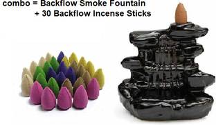 AROHI ENTERPRISES Fountain Backflow Incense Holder With 30 Free Sticks Polyresin Incense Holder