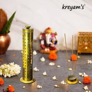 Kreyam's Incense Stick Agarbatti Stand With Ash Catcher & Dhoop Holder Stainless Steel Incense Holder