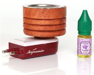 Signamio Camphor Diffuser Kapoordani electrical with Lavender Oil For Home/Office Wooden Incense Holder