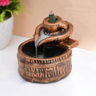 Craftam Shivling Smoke Fountain Backflow Incense Holder Idol with 20 Incense Cone Polyresin Incense Holder Set
